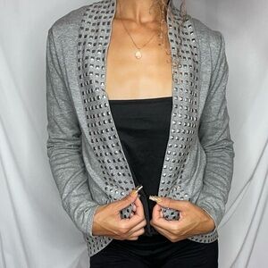 Gray studded sweater